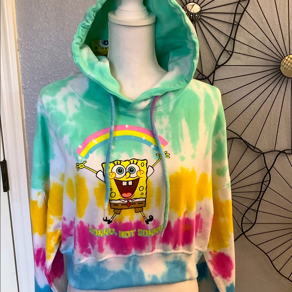 NWT Nickelodeon tie dye multi color hoodie top-M